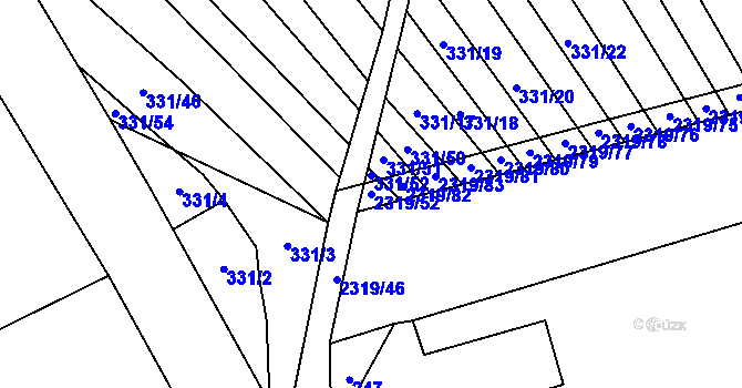 Parcela st. 2319/52 v KÚ Nechvalín, Katastrální mapa