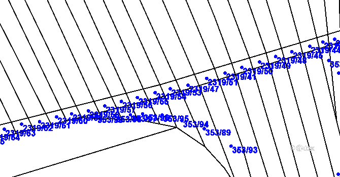Parcela st. 2319/53 v KÚ Nechvalín, Katastrální mapa