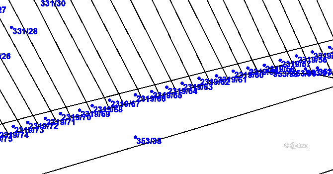 Parcela st. 2319/64 v KÚ Nechvalín, Katastrální mapa