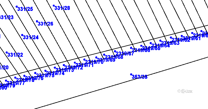 Parcela st. 2319/68 v KÚ Nechvalín, Katastrální mapa