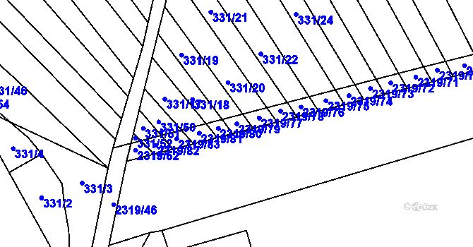 Parcela st. 2319/79 v KÚ Nechvalín, Katastrální mapa