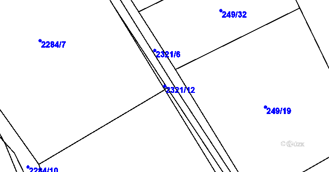 Parcela st. 2321/12 v KÚ Nechvalín, Katastrální mapa