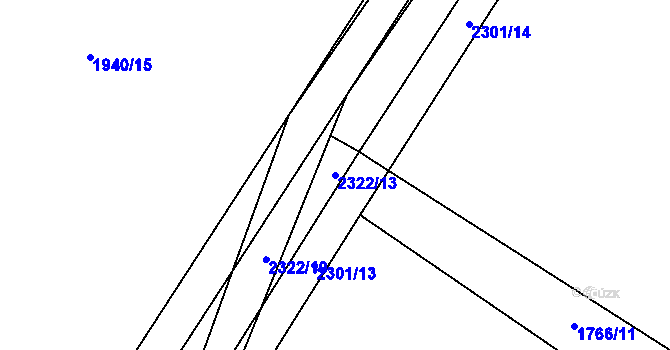 Parcela st. 2322/13 v KÚ Nechvalín, Katastrální mapa
