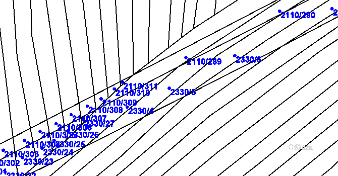 Parcela st. 2330/5 v KÚ Nechvalín, Katastrální mapa
