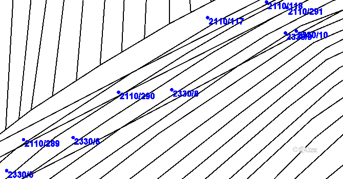 Parcela st. 2330/8 v KÚ Nechvalín, Katastrální mapa