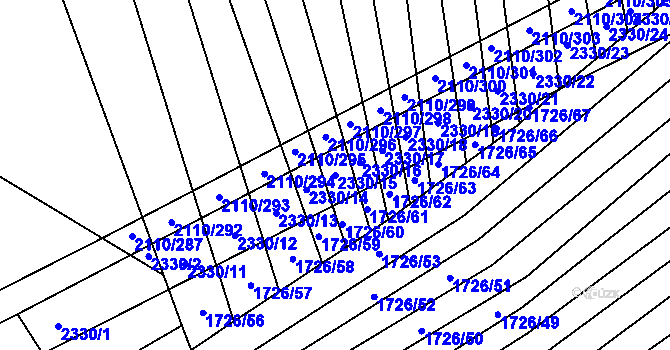 Parcela st. 2330/15 v KÚ Nechvalín, Katastrální mapa