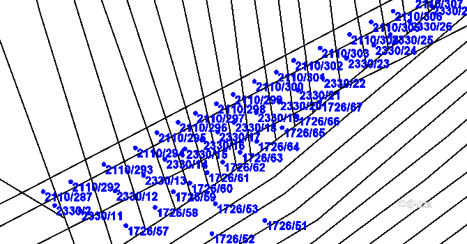Parcela st. 2330/18 v KÚ Nechvalín, Katastrální mapa