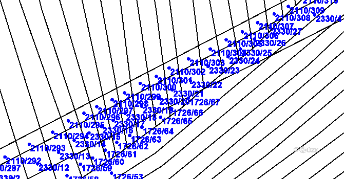 Parcela st. 2330/21 v KÚ Nechvalín, Katastrální mapa