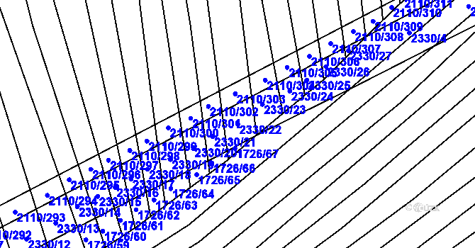 Parcela st. 2330/22 v KÚ Nechvalín, Katastrální mapa