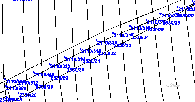 Parcela st. 2330/32 v KÚ Nechvalín, Katastrální mapa