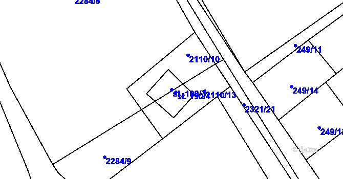 Parcela st. 190/3 v KÚ Nechvalín, Katastrální mapa