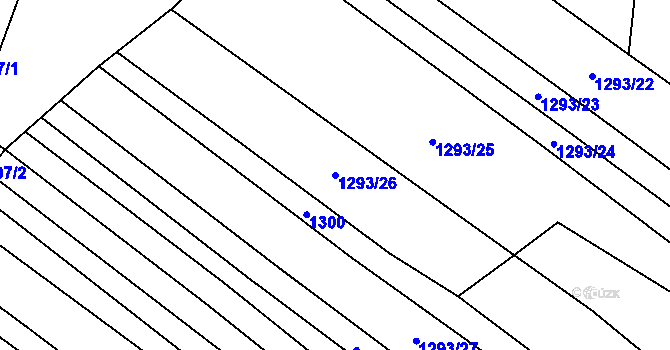 Parcela st. 1293/26 v KÚ Nechvalín, Katastrální mapa