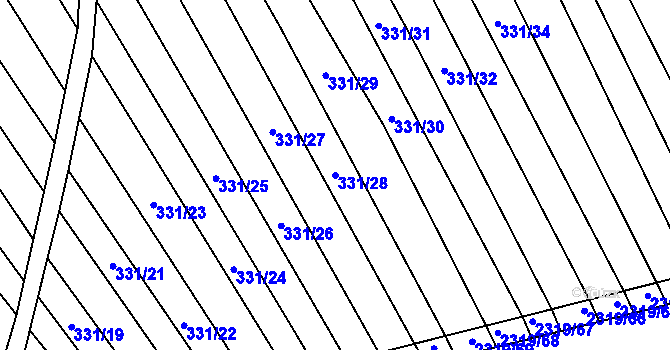 Parcela st. 331/28 v KÚ Nechvalín, Katastrální mapa