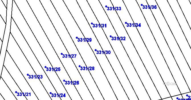 Parcela st. 331/30 v KÚ Nechvalín, Katastrální mapa