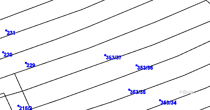 Parcela st. 353/37 v KÚ Nechvalín, Katastrální mapa