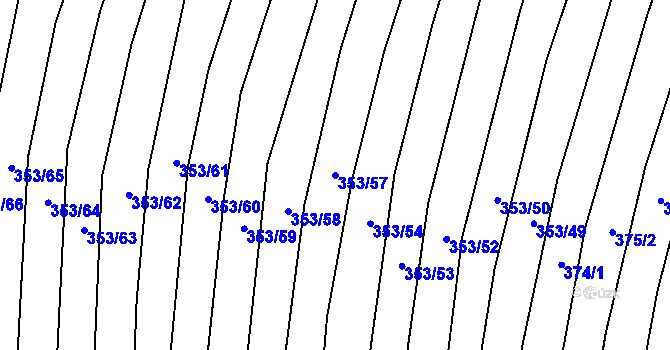 Parcela st. 353/57 v KÚ Nechvalín, Katastrální mapa