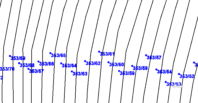 Parcela st. 353/61 v KÚ Nechvalín, Katastrální mapa