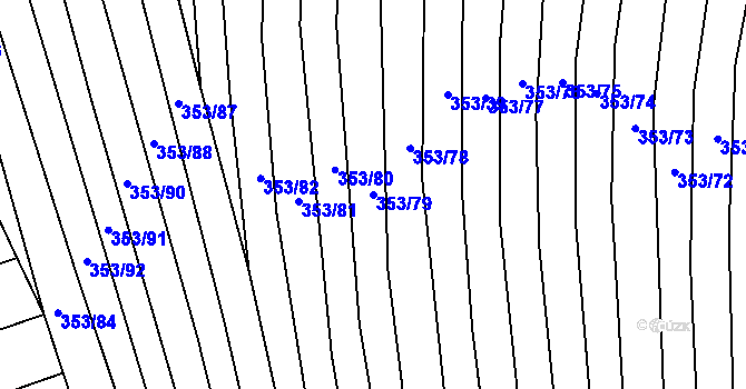 Parcela st. 353/79 v KÚ Nechvalín, Katastrální mapa