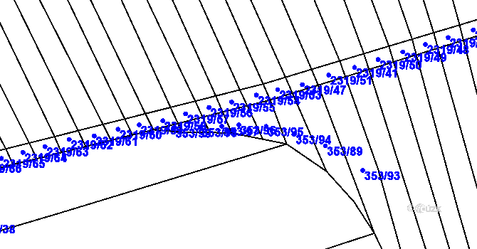 Parcela st. 353/96 v KÚ Nechvalín, Katastrální mapa
