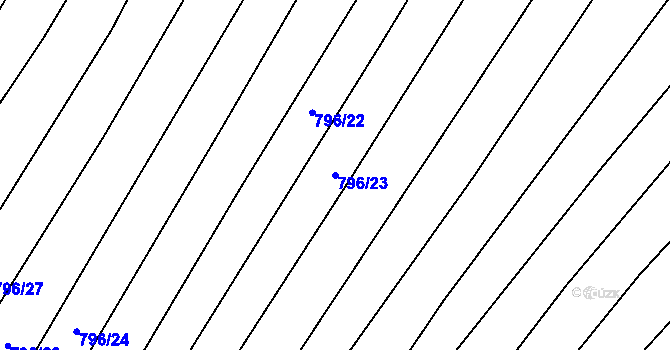 Parcela st. 796/23 v KÚ Nechvalín, Katastrální mapa