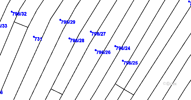 Parcela st. 796/26 v KÚ Nechvalín, Katastrální mapa
