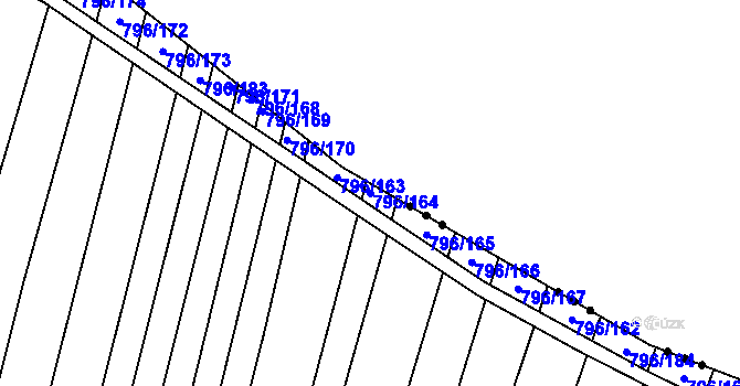 Parcela st. 796/164 v KÚ Nechvalín, Katastrální mapa
