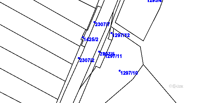 Parcela st. 2307/5 v KÚ Nechvalín, Katastrální mapa