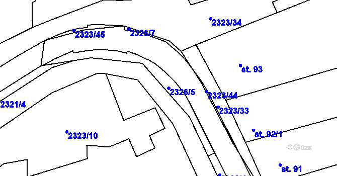 Parcela st. 2326/5 v KÚ Nechvalín, Katastrální mapa