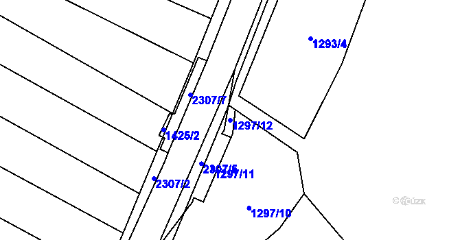 Parcela st. 1297/12 v KÚ Nechvalín, Katastrální mapa
