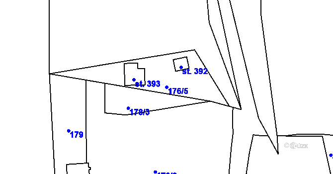 Parcela st. 176/5 v KÚ Bernov, Katastrální mapa