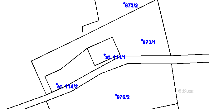 Parcela st. 114/1 v KÚ Bernov, Katastrální mapa