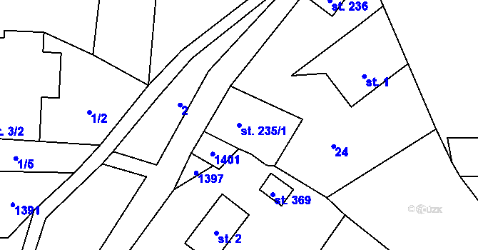 Parcela st. 235/1 v KÚ Bernov, Katastrální mapa