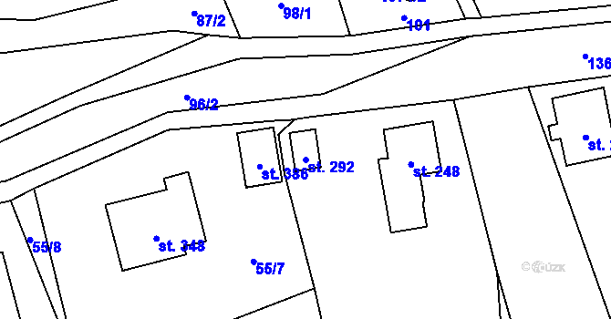 Parcela st. 292 v KÚ Bernov, Katastrální mapa