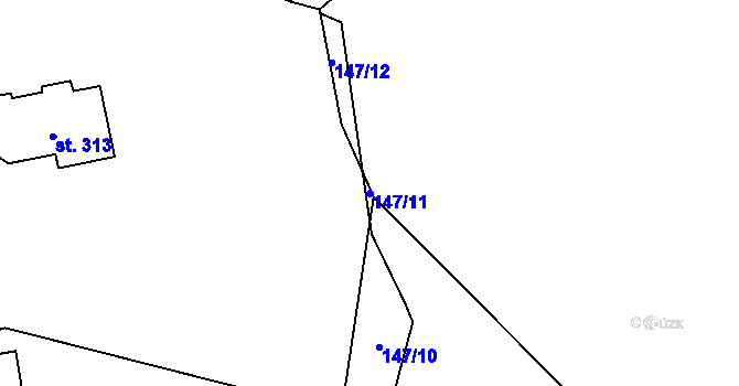 Parcela st. 147/11 v KÚ Bernov, Katastrální mapa