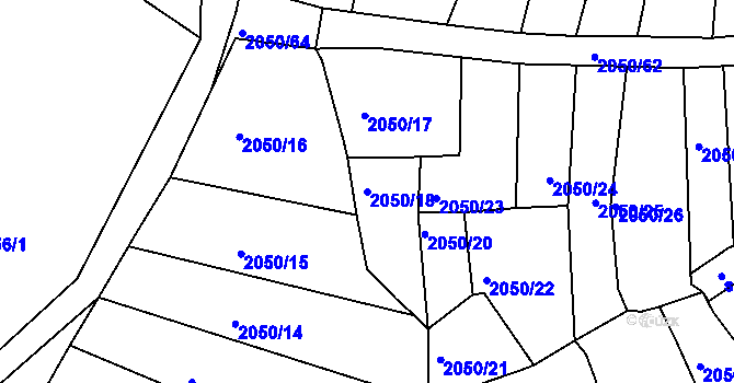 Parcela st. 2050/18 v KÚ Nejdek, Katastrální mapa