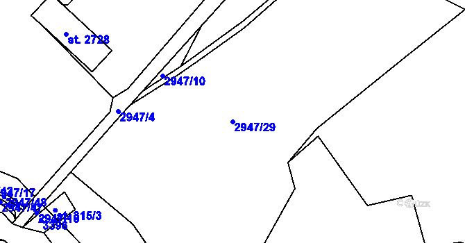Parcela st. 2947/29 v KÚ Nejdek, Katastrální mapa