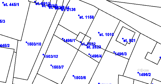 Parcela st. 2622 v KÚ Nejdek, Katastrální mapa