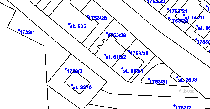 Parcela st. 618/2 v KÚ Nejdek, Katastrální mapa