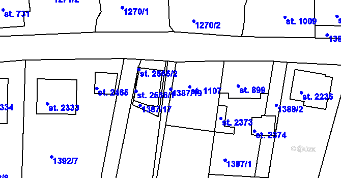 Parcela st. 1387/19 v KÚ Nejdek, Katastrální mapa