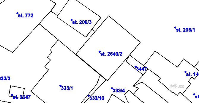 Parcela st. 2649/2 v KÚ Nejdek, Katastrální mapa