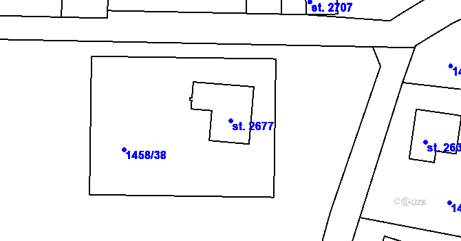 Parcela st. 2677 v KÚ Nejdek, Katastrální mapa
