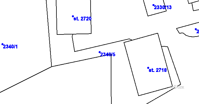 Parcela st. 2340/5 v KÚ Nejdek, Katastrální mapa