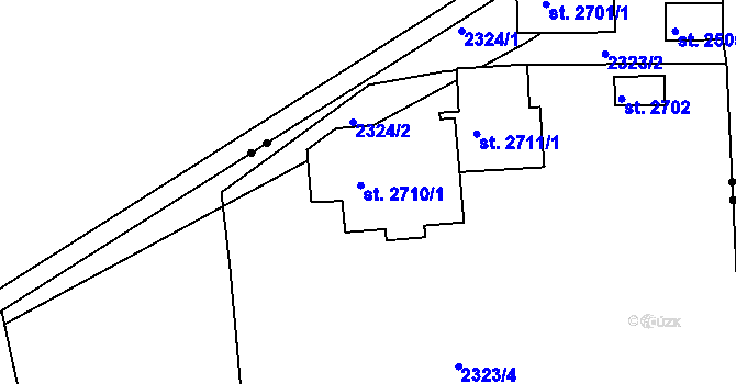 Parcela st. 2710/1 v KÚ Nejdek, Katastrální mapa