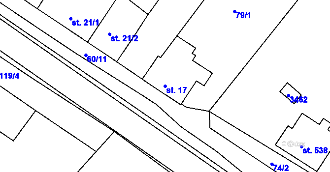 Parcela st. 17 v KÚ Nejdek, Katastrální mapa