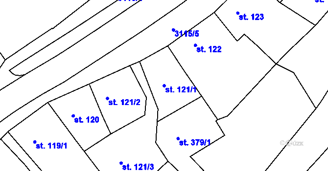Parcela st. 121/1 v KÚ Nejdek, Katastrální mapa