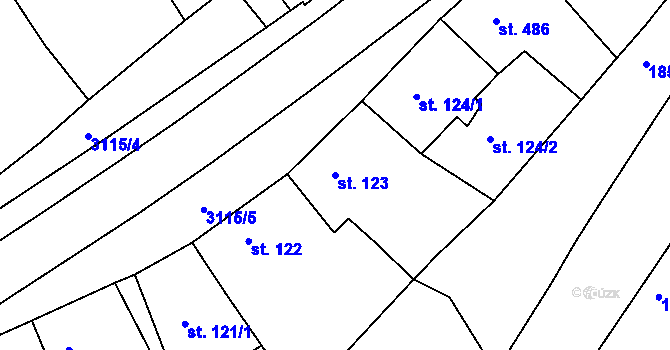 Parcela st. 123 v KÚ Nejdek, Katastrální mapa