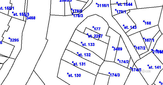 Parcela st. 133 v KÚ Nejdek, Katastrální mapa