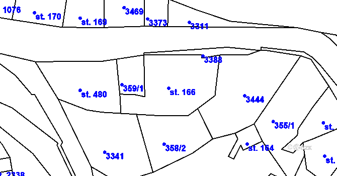 Parcela st. 166 v KÚ Nejdek, Katastrální mapa