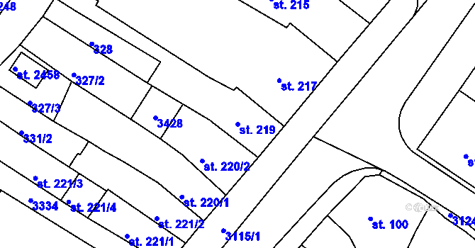 Parcela st. 219 v KÚ Nejdek, Katastrální mapa