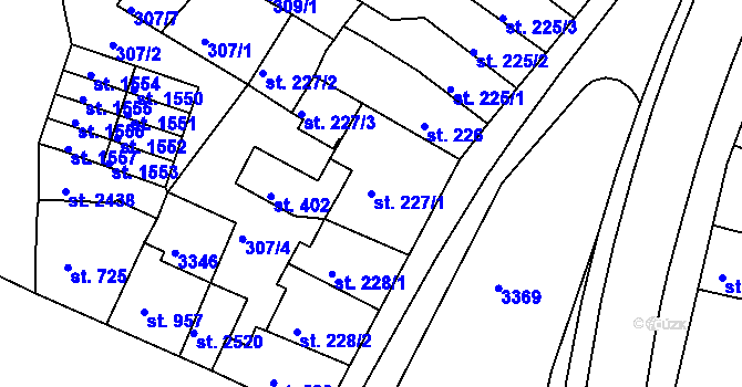 Parcela st. 227/1 v KÚ Nejdek, Katastrální mapa